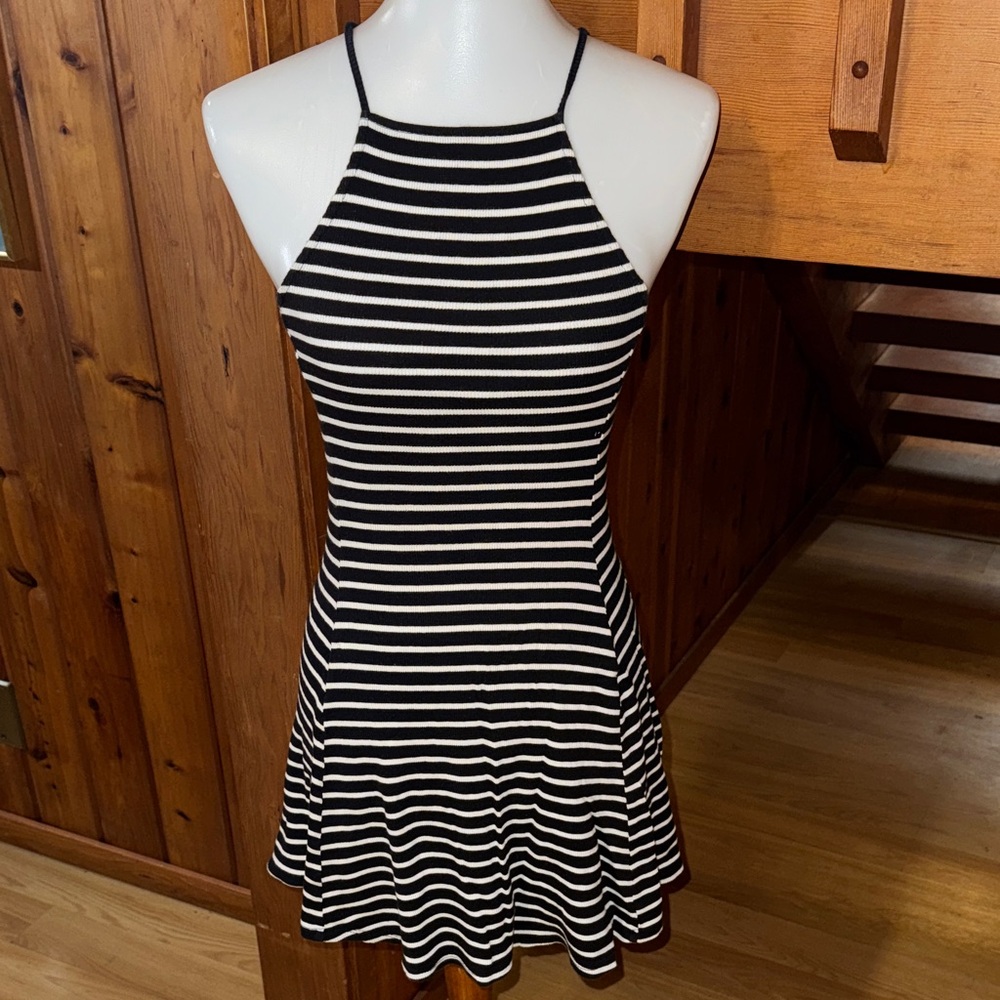 Forever 21 Black and White Striped Mini Dress